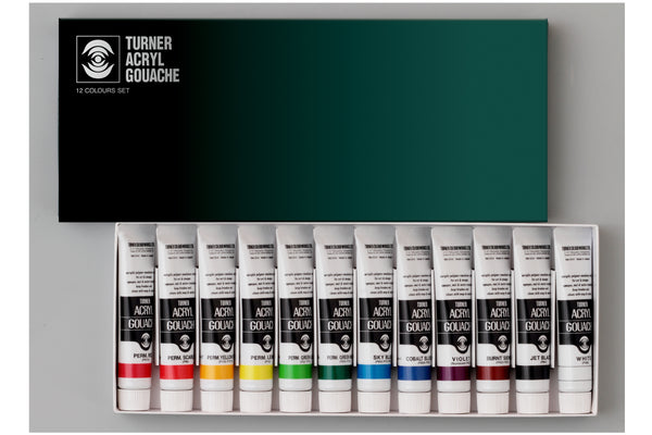 Acryl Gouache extra-fine de Turner - Set basique de 12 tubes 20 ml