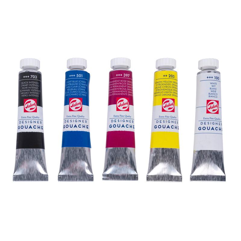 Set 5 couleurs primaires en 20 ml Gouache Extra-fine