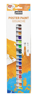 Set gouache Popart 17x10ml + 15ml blanc - Pébéo