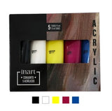 Set Acrylique 5 x 75 ml couleurs assorties - Inart
