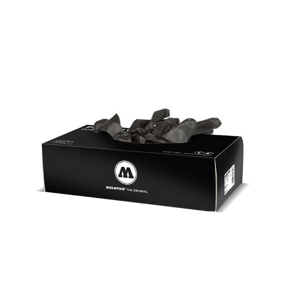 Boîte de 50 paires de gants en nitrile noir - Taille L ou M