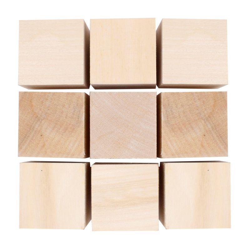 Cubes puzzle en bois 9 carrés 4x4x4 cm