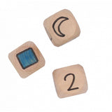 Lot de 3 dés en bois naturel