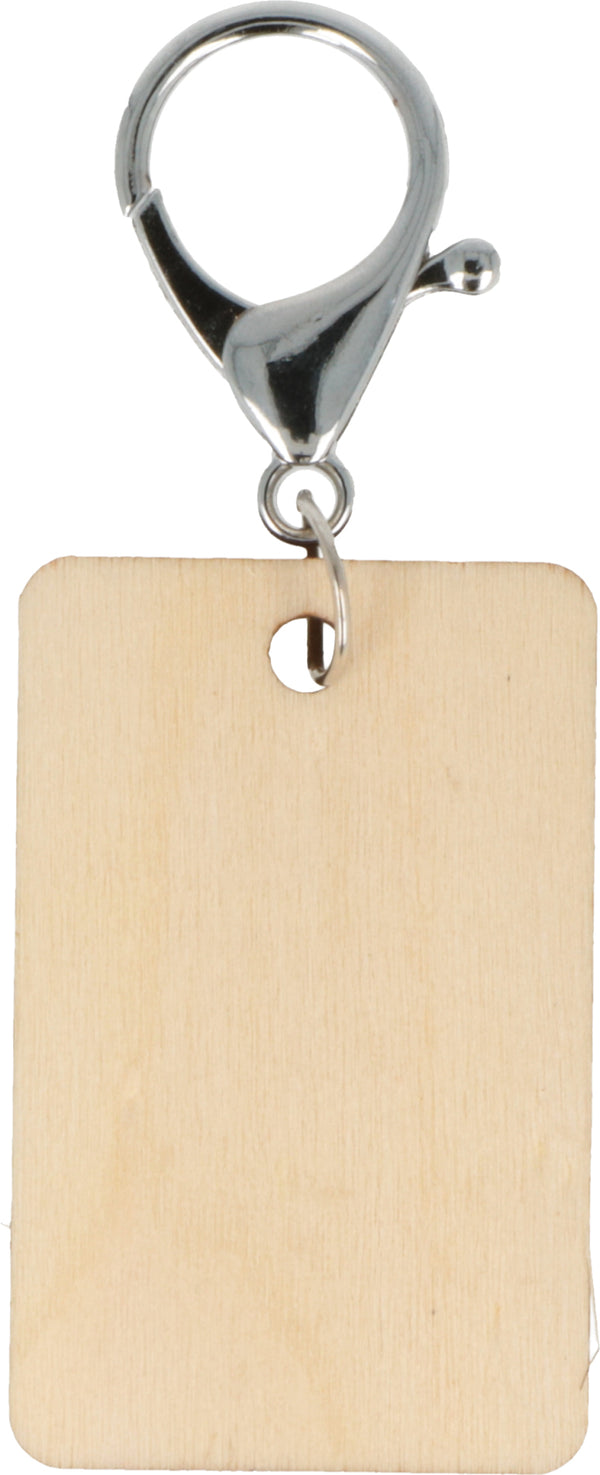 Porte-clés en bois rectangles (x3) 55 x 35 x 5 mm