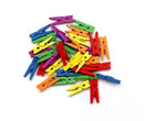 Pinces à linge bois 35 mm - 48 pcs couleurs assorties