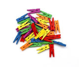 Pinces à linge bois 35 mm - 48 pcs couleurs assorties