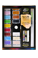 Palette 18 godets couleurs métalliques Art & Go