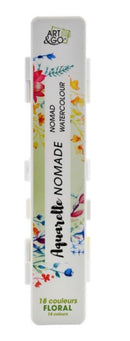 Palette aquarelle 18 godets pliable couleurs florales Art & Go