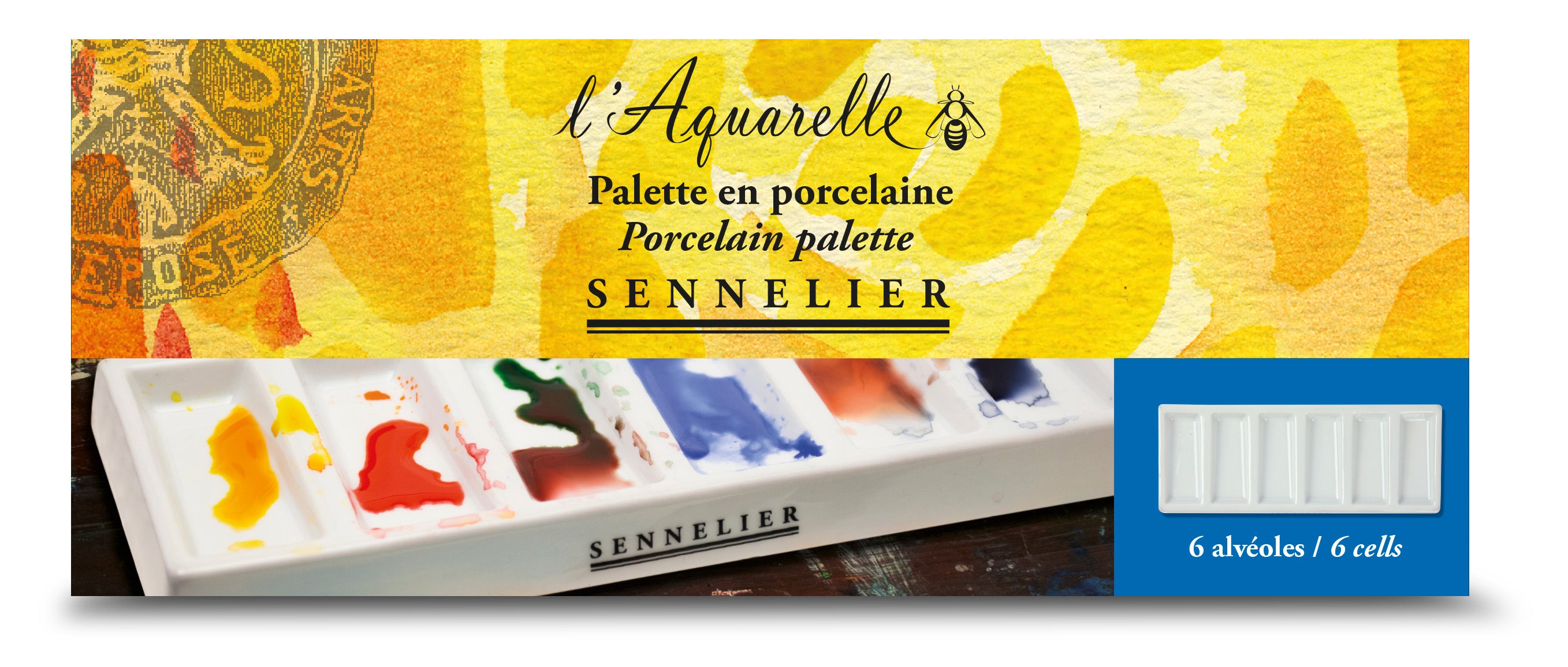 Palette porcelaine Sennelier 6 compartiments