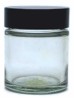 Pot en verre vide 30 ml + bouchon noir