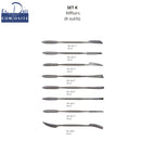 Set K de 8 rifloirs en métal