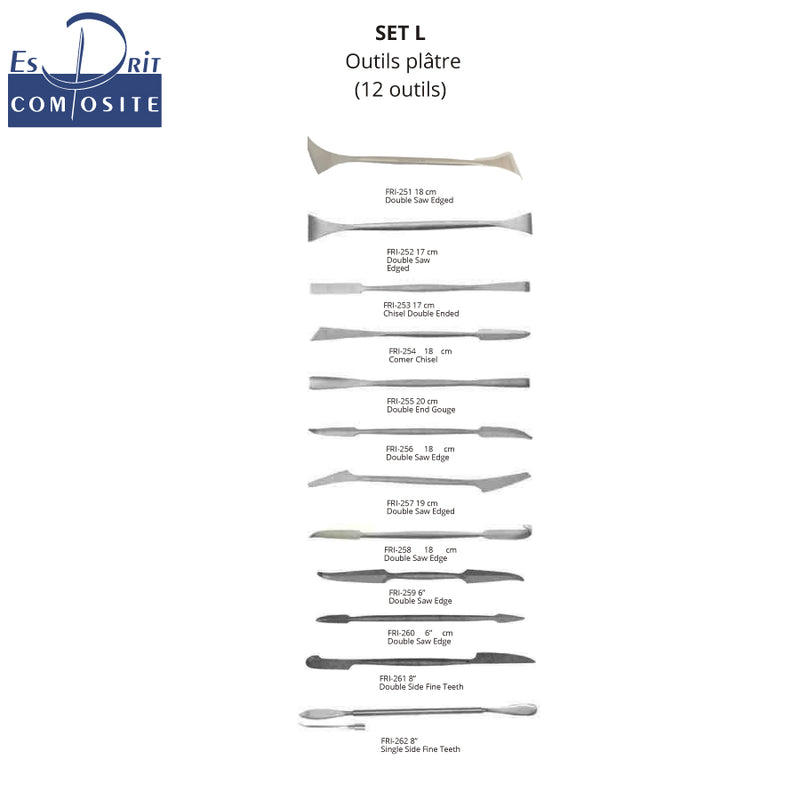 Set L de 12 outils plâtre assortis