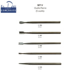 Set V de 5 outils pour la pierre