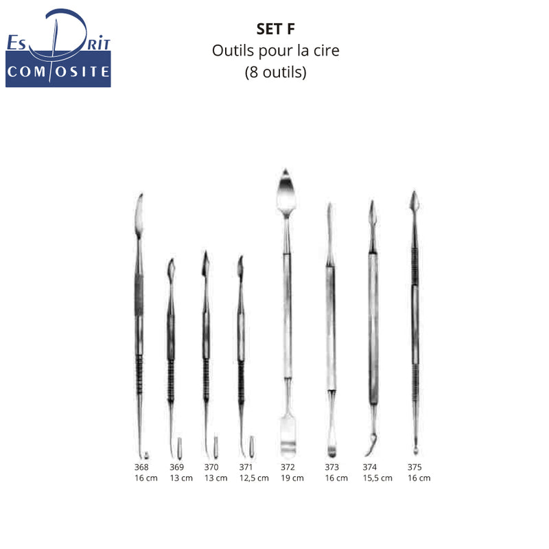 Set F de 8 outils cire assortis