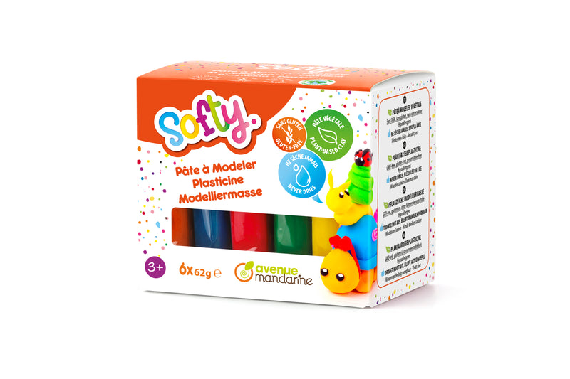 Pâte à modeler végétale Softy 6x62gr