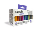 Set 12 mini-pains 25g pâte polymère Cernit - Couleurs effets