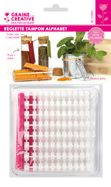 Réglette tampon alphabet pour pâte polymère