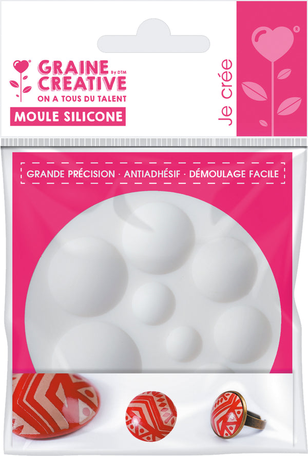 Mini moule cabochons ronds en silicone ø 70 mm