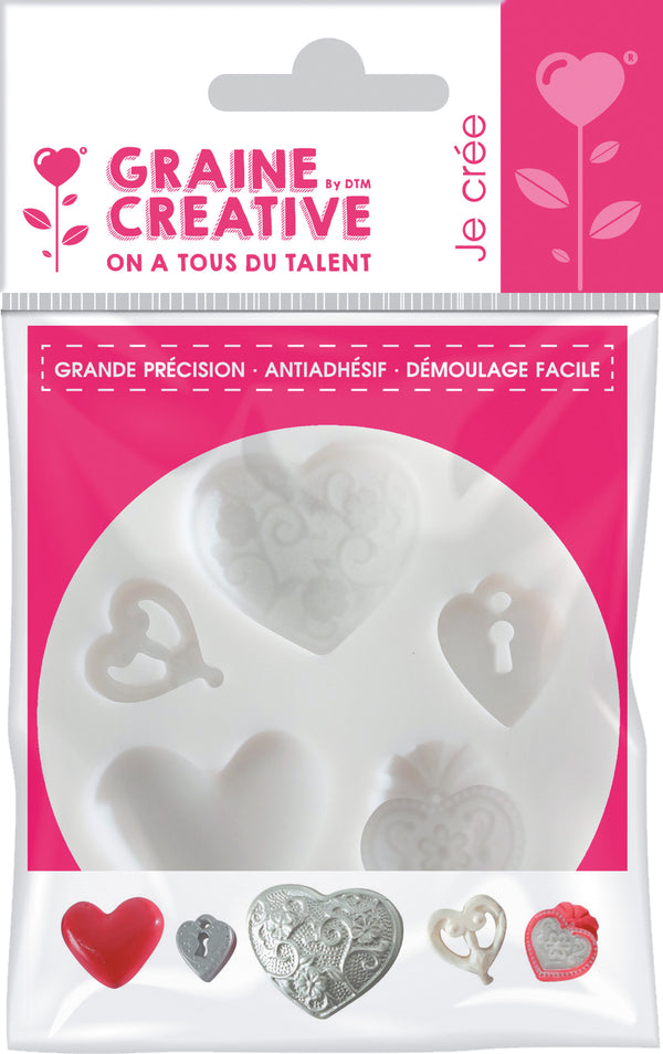 Mini moule coeurs en silicone ø 70 mm
