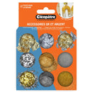 Boite de 9 pots d'accessoires - Thème or et argent