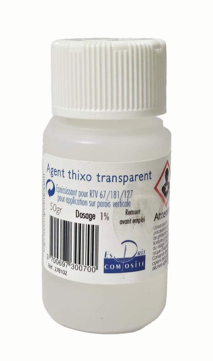 Agent thixotropique transparent 50gr à 1% pour silicone