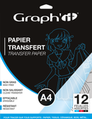 Papier transfert Graph'it - Pochette 12 feuilles A4 - 3 couleurs assorties