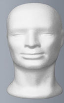 Tête homme polystyrène