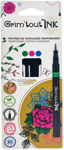 Gamme Grim'Tout Ink - Set 3 feutres de tatouage temporaire - couleurs complémentaires
