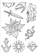 Grim'Tout Tatoos - Tatouages temporaires - 3 modèles