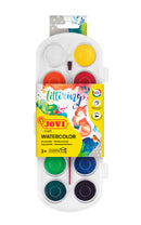 Boîte Aquarelle 12 pastilles 30 mm couleurs assorties + pinceau