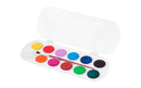 Boîte Aquarelle 12 pastilles 30 mm couleurs assorties + pinceau