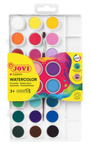 Boîte Aquarelle 24 pastilles 22 mm couleurs assorties + pinceau
