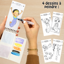 Ma Palette d'Aquarelle en livret : 8 pastilles de peinture + 1 pinceau à réservoir d'eau