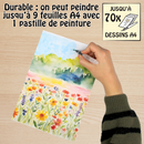 Ma Palette d'Aquarelle en livret : 8 pastilles de peinture + 1 pinceau à réservoir d'eau