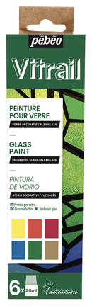 Set 6x20ml peinture Vitrail Pébéo