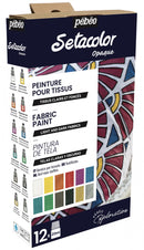 Set Explorations couleurs moirées peinture tissu Setacolor 12x20ml