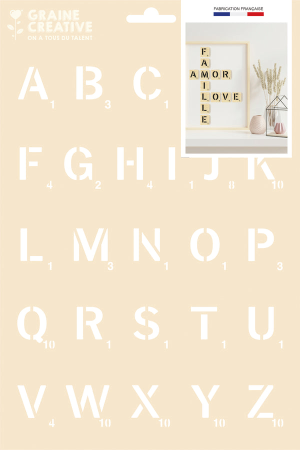 Pochoir A4 - Alphabet jeu
