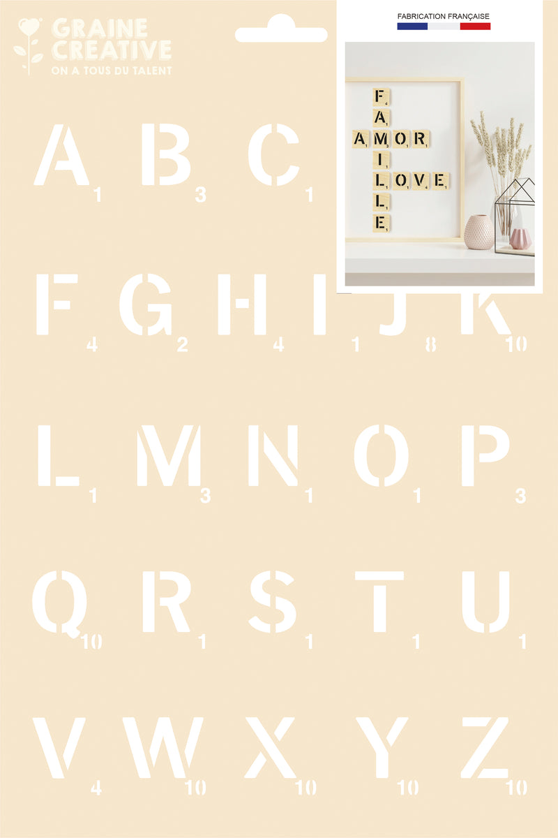 Pochoir A4 - Alphabet jeu