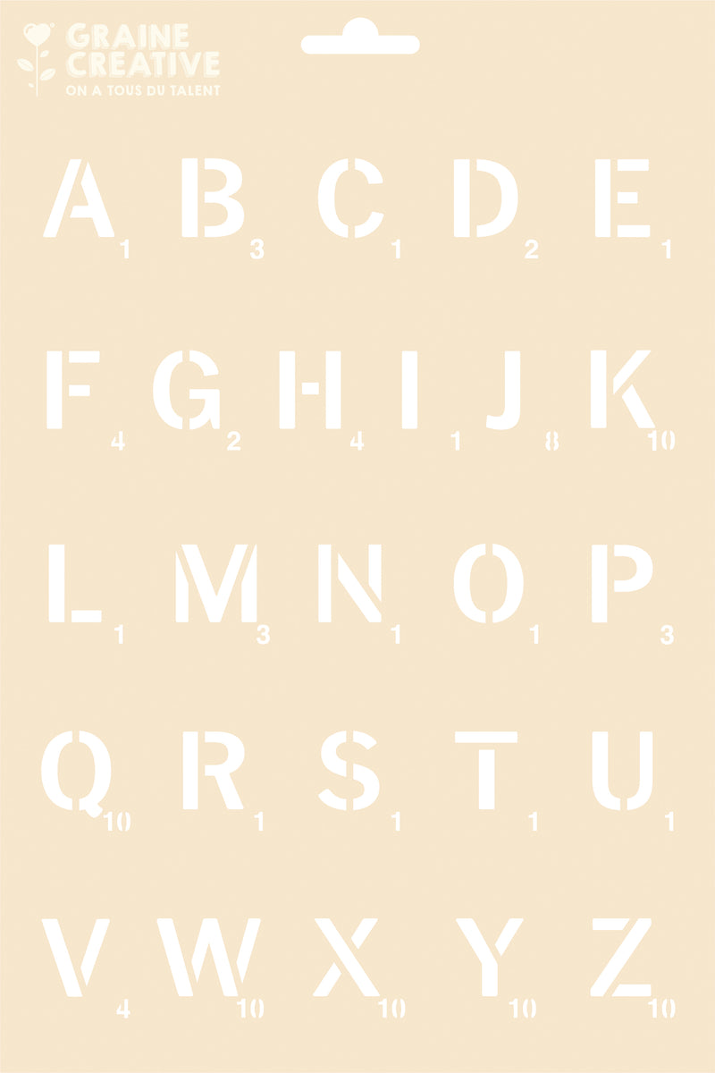 Pochoir A4 - Alphabet jeu