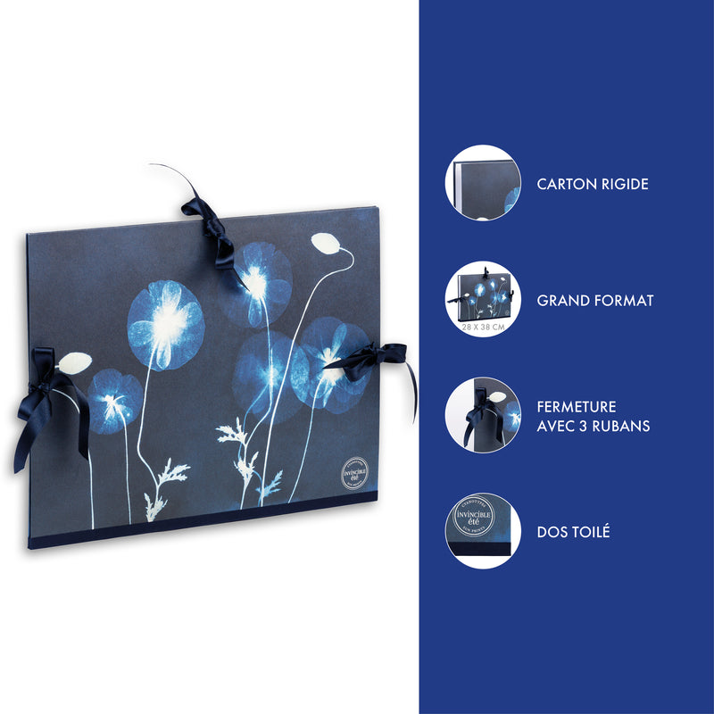 Carton à dessin Cyanotype 28 x 38 cm avec cordon