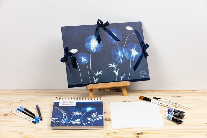 Carton à dessin Cyanotype 28 x 38 cm avec cordon