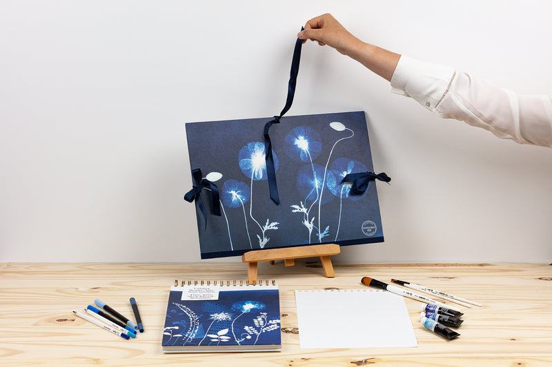 Carton à dessin Cyanotype 28 x 38 cm avec cordon