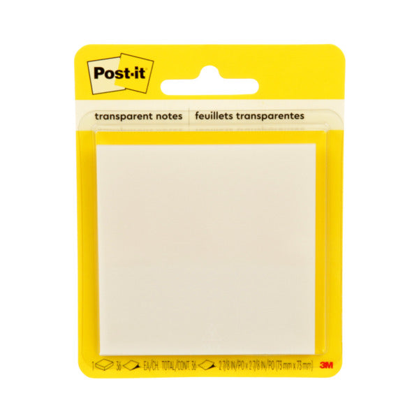 Notes Post-it transparentes 73mmX73mm 36 Feuilles - 3M
