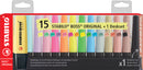 Set bureau de 15 surligneurs Boss assortis