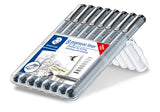 Pack feutres Pigment-Liner 5 + 3 gratuits 0,05/0,1/0,2/0,3/0,4/0,5/0,7/1 - Staedtler