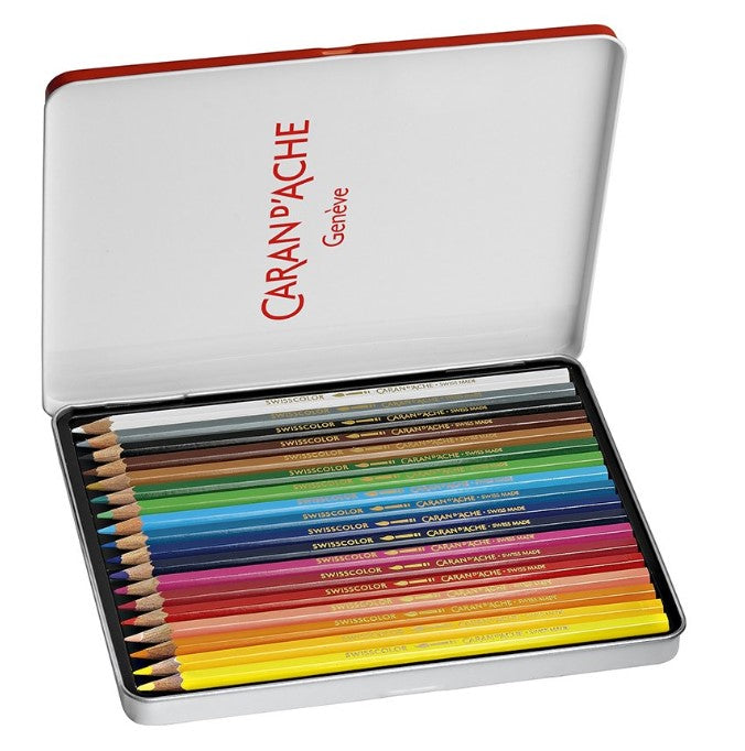 Boite métal de 18 crayons aquarelle Swisscolor