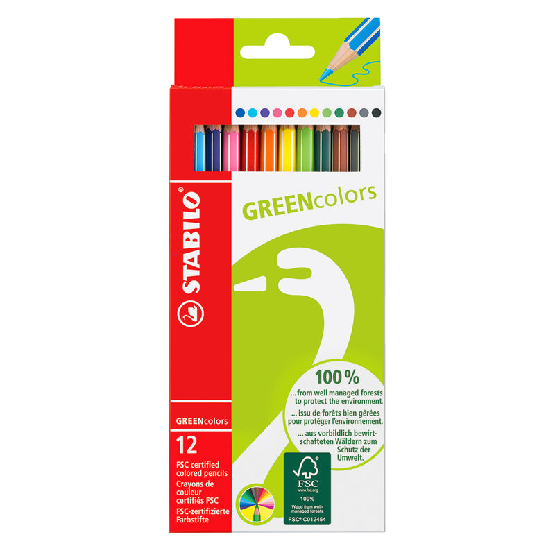 Pochette de 12 crayons de couleur Greencolor