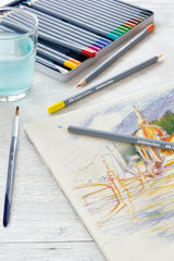 Boîte métal de 12 crayons de couleurs aquarellables Goldfaber Aqua
