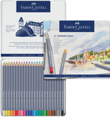 Boîte métal de 24 crayons de couleurs aquarellables Goldfaber Aqua