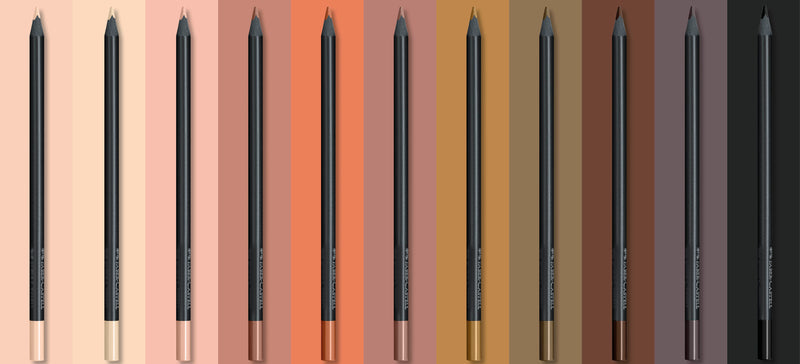 Etui de 12 crayons de couleurs "peau" Black Edition